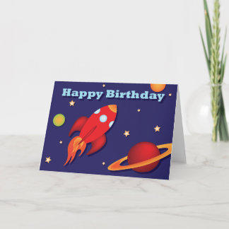 Rocket Birthday Card