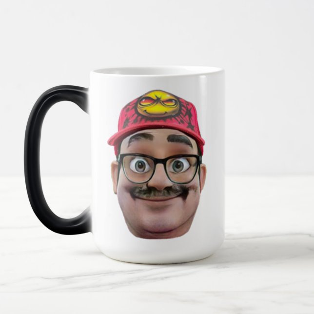 Rocket Blast Morphing Mug Goofy Face + Logo (Left)