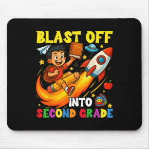 Rocket Blast Off Into Second Grade Funny Back To S Mouse Pad