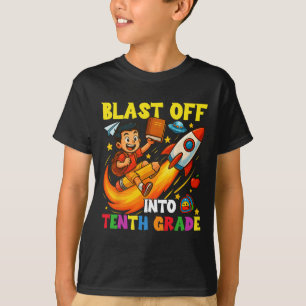 Rocket Blast Off Into Sophomore Funny Ck To School T-Shirt
