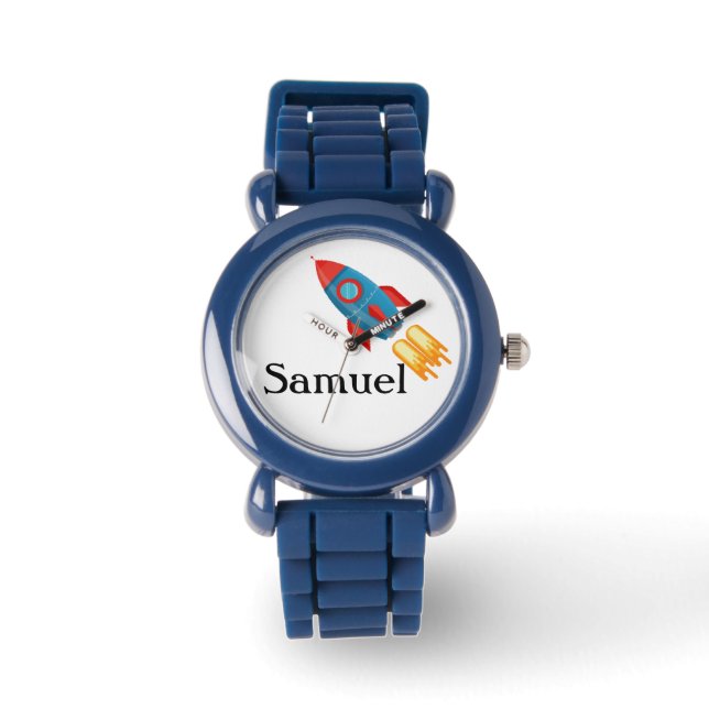 Rocket Blue montre pour enfant personnalisée (Recto)