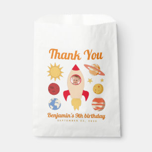 Rocket Boy Photo Birthday Outer Space Planets Favour Bag