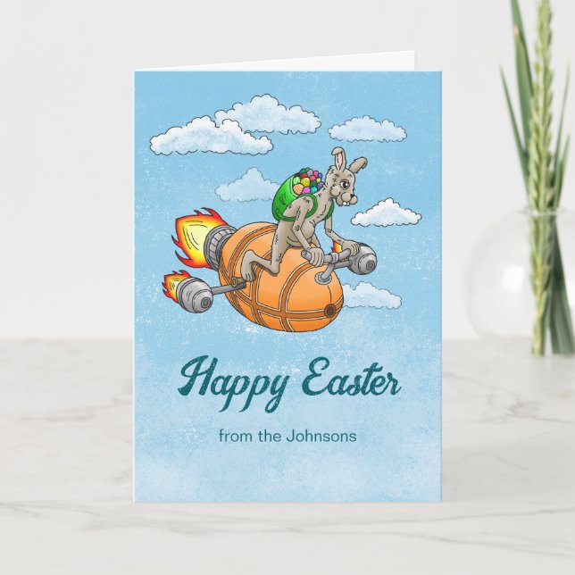 Rocket Bunny Easter Card (Front)