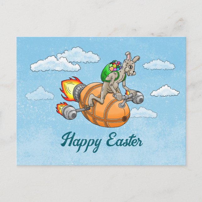 Rocket Bunny Holiday Postcard (Front)