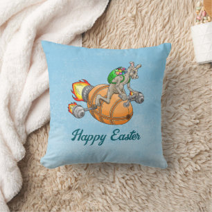 Rocket Bunny Throw Pillow