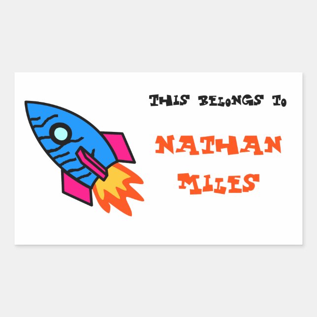 Rocket "Cela Appartient À..." Sticker rectangulair (Devant)
