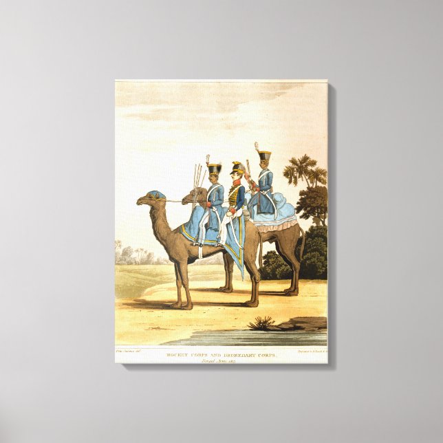 Rocket Corps and Dromedary Corps, Bengal Army 1817 Canvas Print (Front)