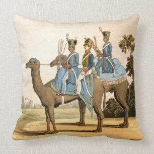 Rocket Corps and Dromedary Corps, Bengal Army 1817 Throw Pillow