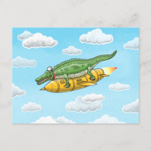 Rocket Croc Holiday Postcard