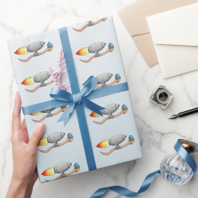 Rocket Earthworm Wrapping Paper (Gifting)