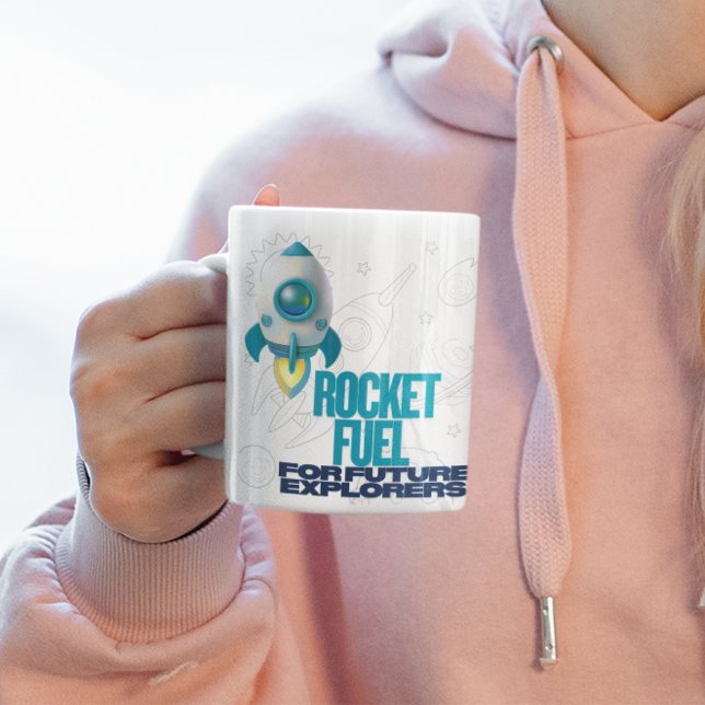 Rocket Fuel for explorers Blue kids ceramic mug (Creator Uploaded)