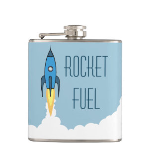 Rocket Fuel Funny Alcohol Drunk Humour Quote Hip Flask