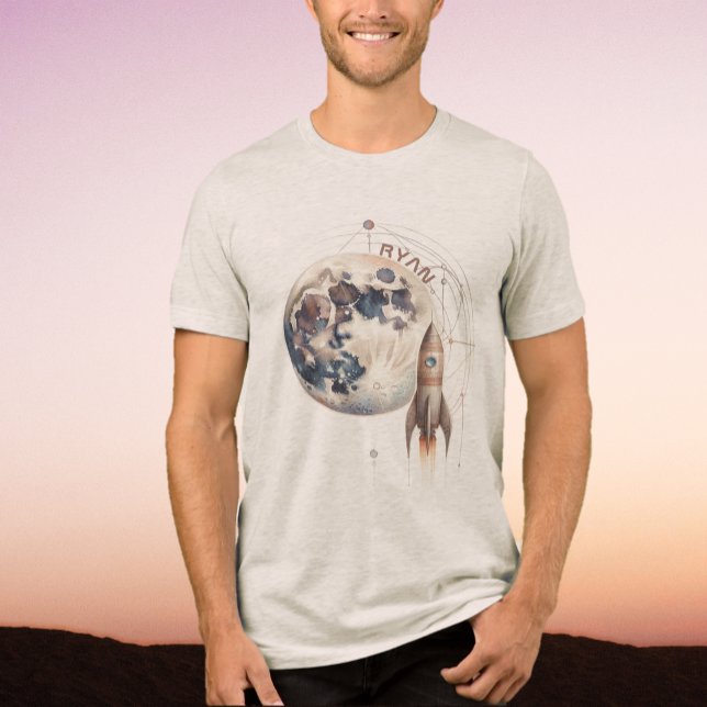 Rocket Graphic Name T-Shirt  Tri-Blend Shirt (Creator Uploaded)