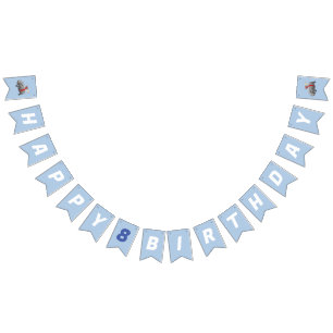 Rocket Hippo Birthday Bunting Flags