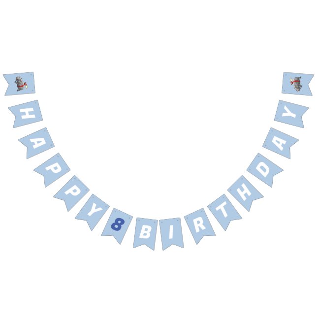 Rocket Hippo Birthday Bunting Flags (All)