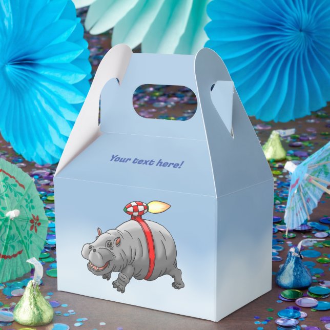 Rocket Hippo Birthday Favor Box (Party)