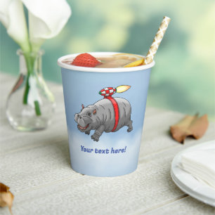 Rocket Hippo Birthday Paper Cups