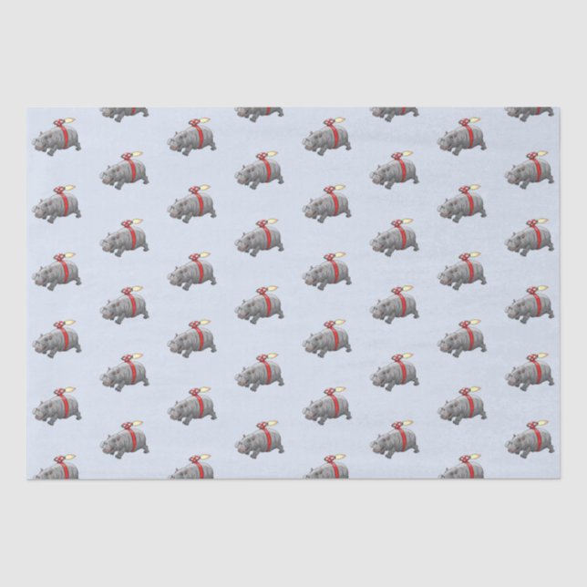 Rocket Hippo Birthday Tissue Paper (Front)