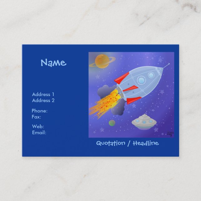Rocket into Space Chubby Profile Card (Front)
