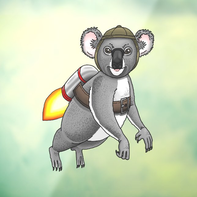 Rocket Koala Window Cling (Sheet 3)
