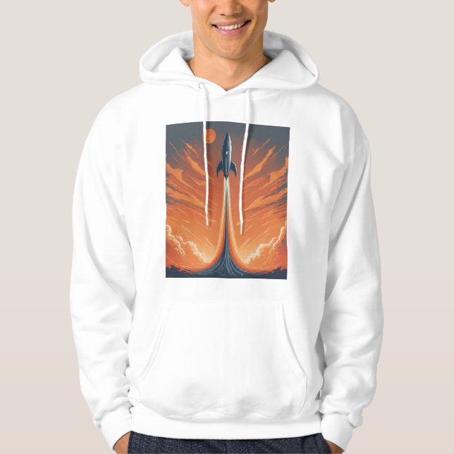 Rocket Launch Trajectory T-Shirt Hoodie (Front)