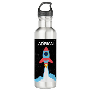 Rocket Launching in Outer Space Custom Name 710 Ml Water Bottle