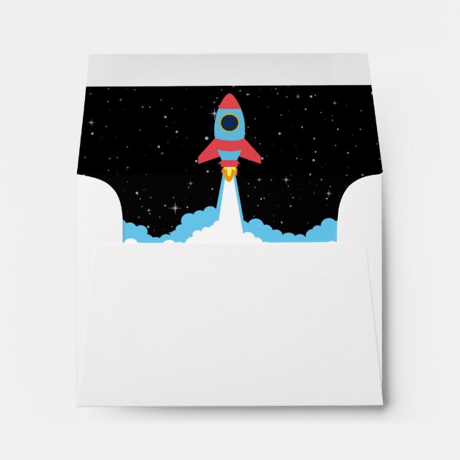 Rocket Launching in Outer Space Envelope (Back (Bottom))