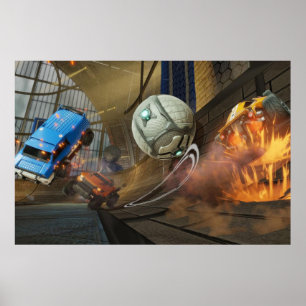Rocket League Awesome Competitive E-Sports Gaming Poster