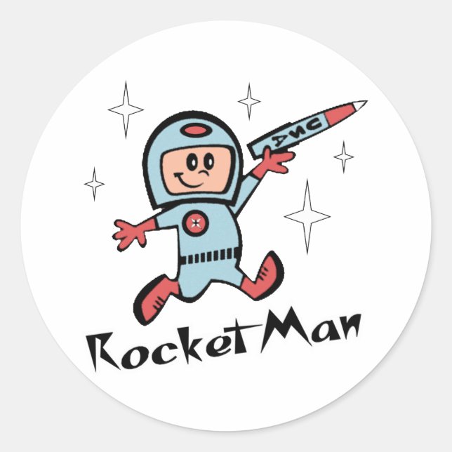 Rocket Man Classic Round Sticker (Front)
