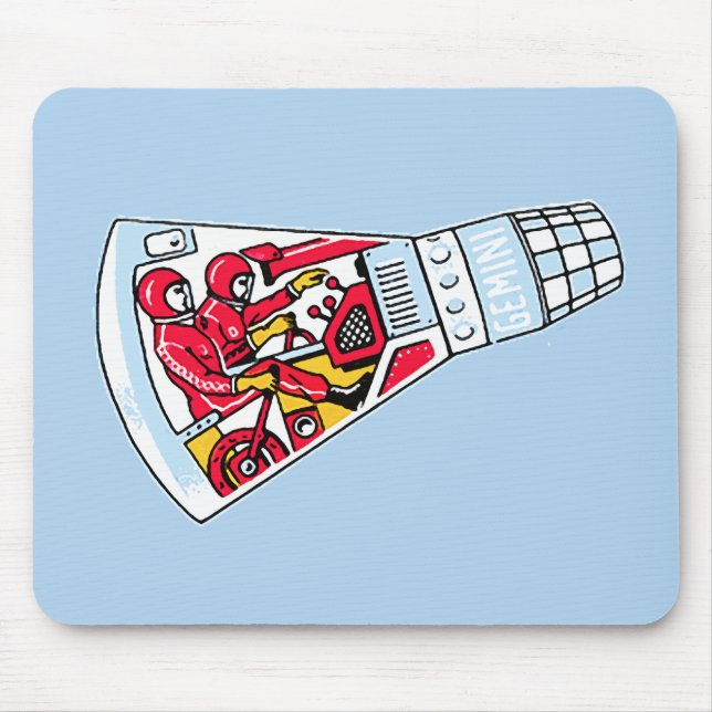 Rocket Man Retro Gemini Rockets in Space Mouse Pad (Front)