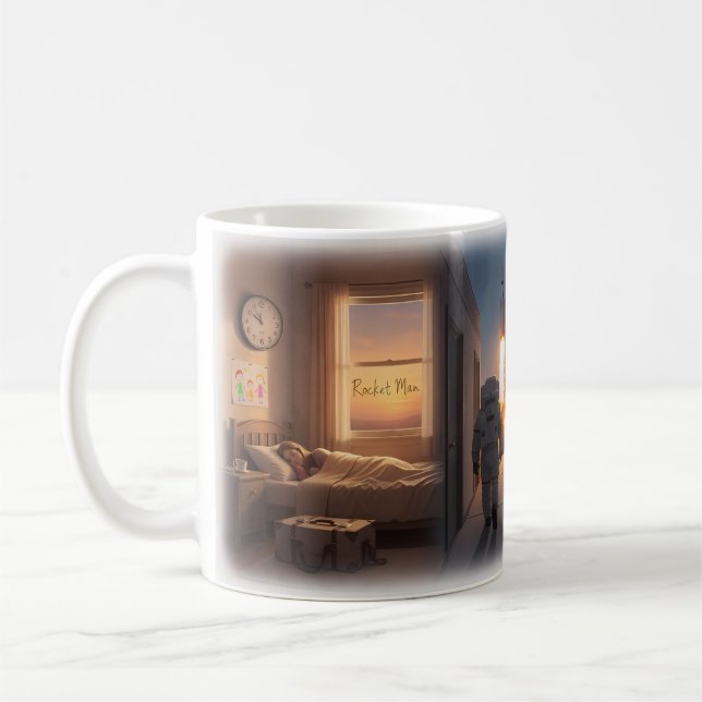 Rocket Man Space Dream Journey Coffee Mug (Left)