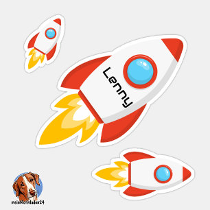 Rocket Name Sticker   Shape Sticker