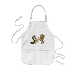 Rocket Observing Groot Grow Flowers Kids Apron