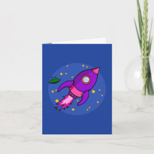 Rocket pink purple Note Card