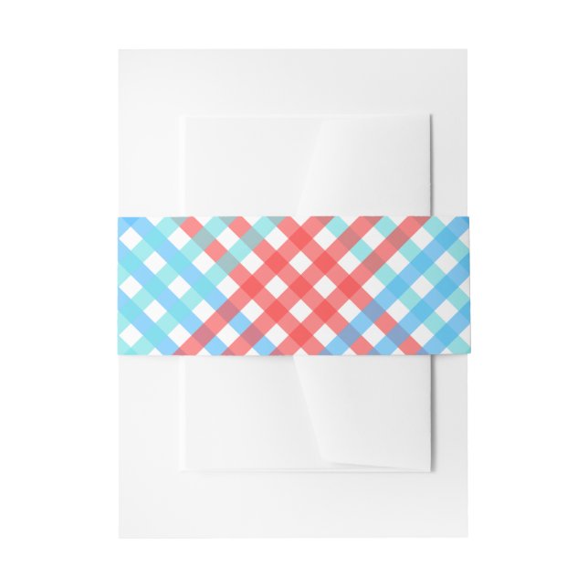 Rocket Pop Plaid  Invitation Belly Band (Front Example)
