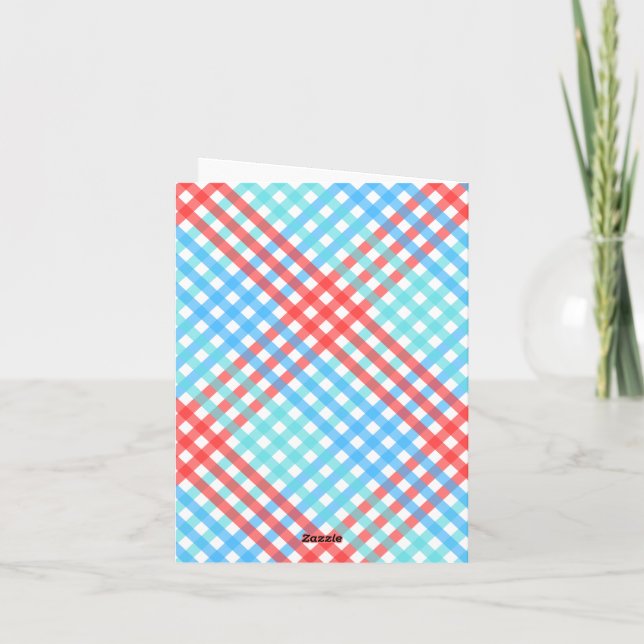 Rocket Pop Plaid  Note Card (Back)