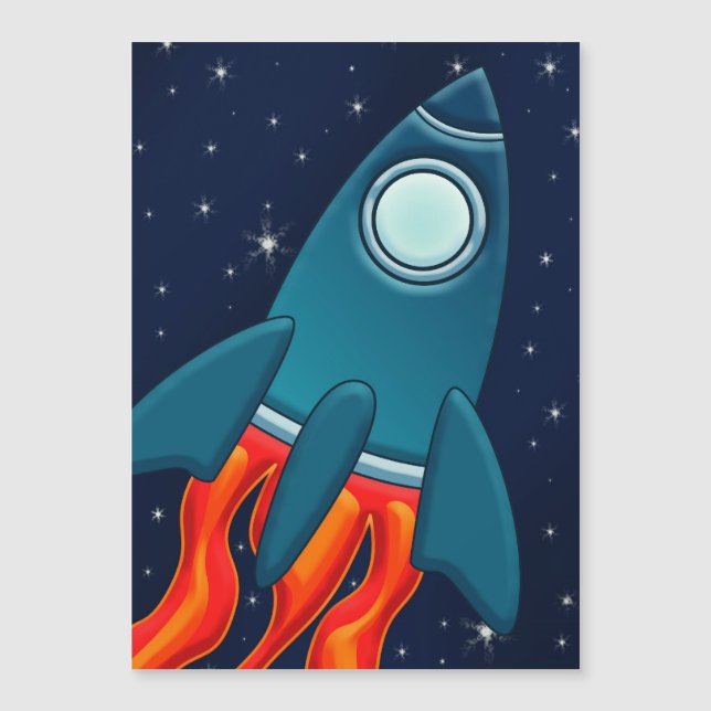Rocket Postcard Favour Tags (Front)