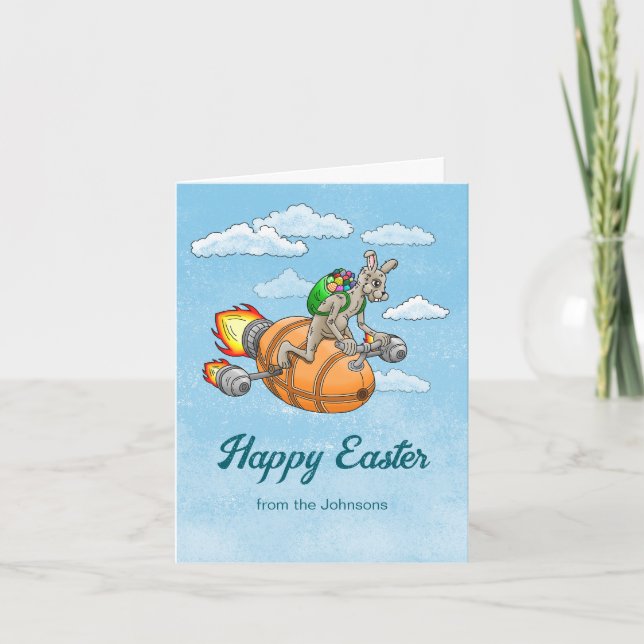 Rocket Rabbit Easter Card (Front)