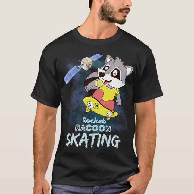Rocket Racoon Skating T-Shirt (Front)