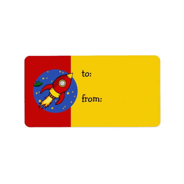 Rocket red yellow Gift Tag (Front)
