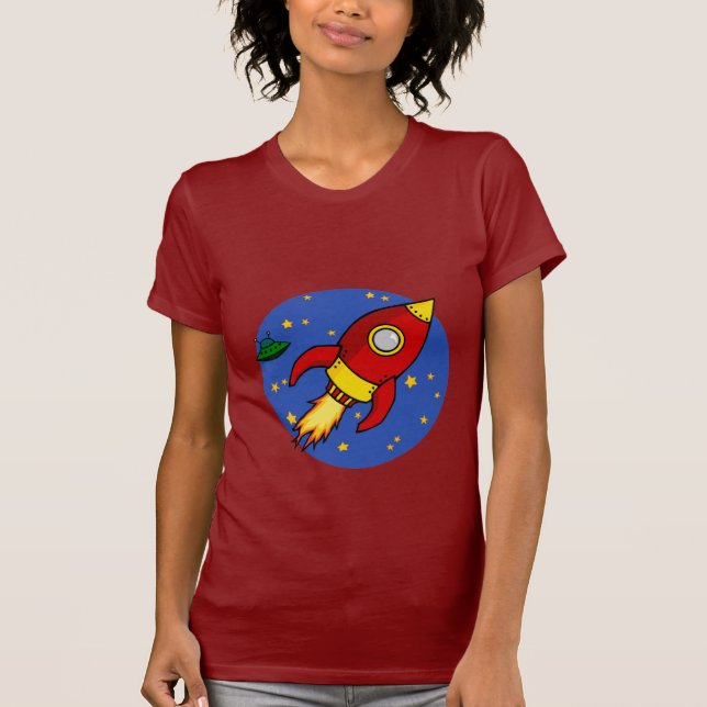 Rocket red yellow Ladies T-Shirt (Front)
