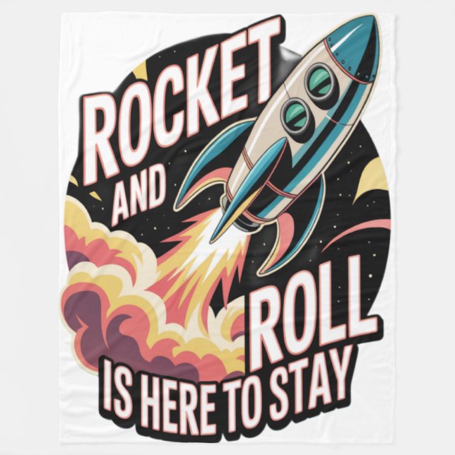 Rocket Roll  Fleece Blanket (Front)