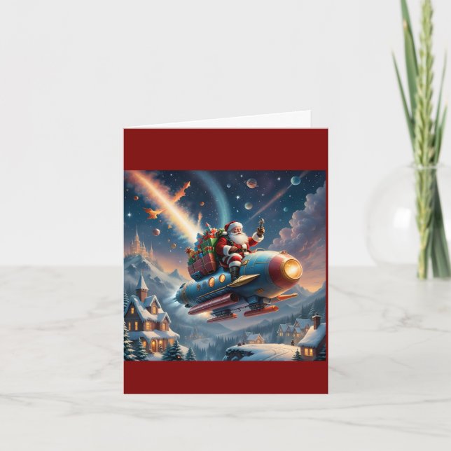 Rocket Santa Holiday Card (Front)