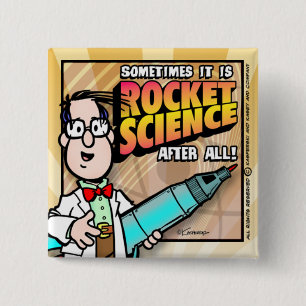 Rocket Science 2 Inch Square Button