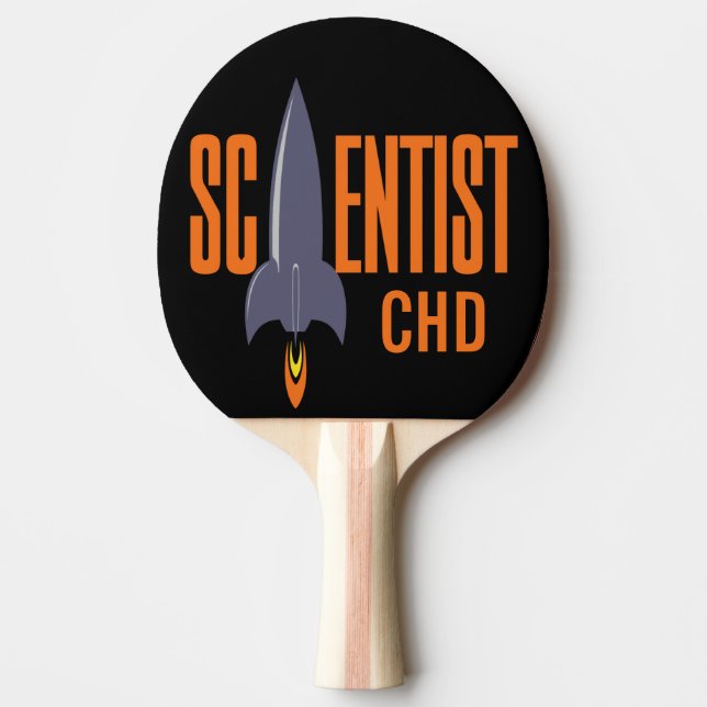 Rocket Scientist custom monogram ping pong paddle (Front)