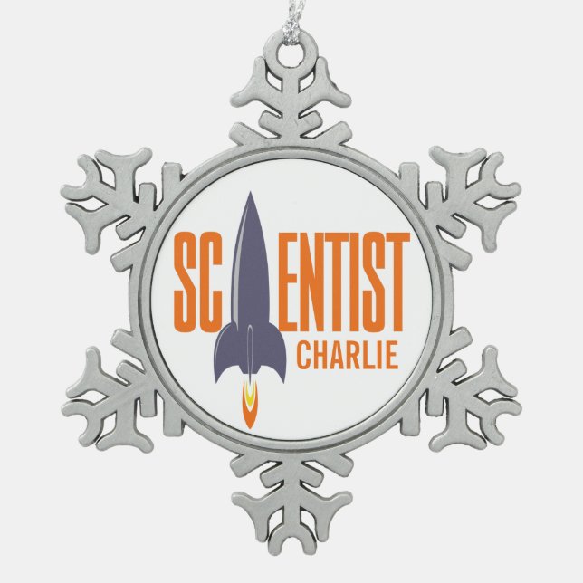 Rocket Scientist custom name ornament (Front)