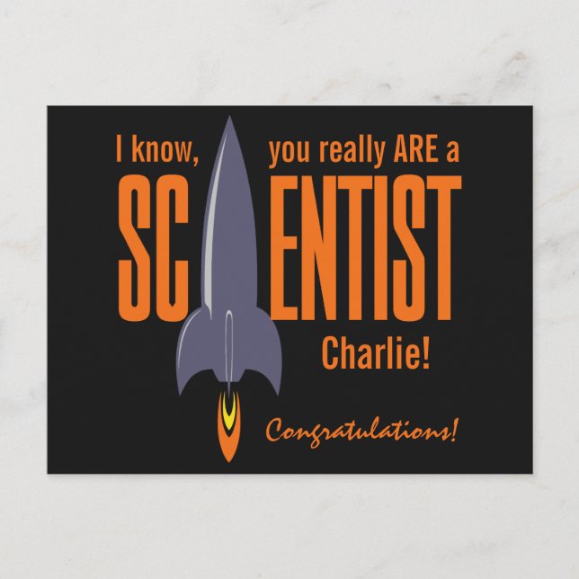 Rocket Scientist custom postcard (Front)