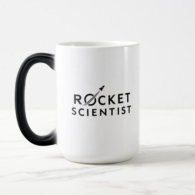 Rocket Scientist – Minimal Space Design Magic Mug (Left)