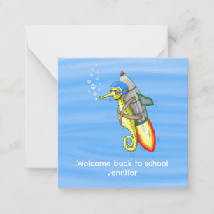 Rocket Seahorse Back To School Card