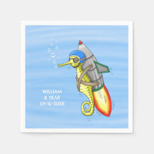 Rocket Seahorse Napkin